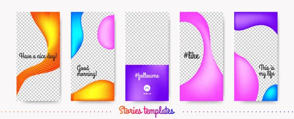 Conjunto de plantillas de historias para redes sociales telefónicas . — Vector de stock