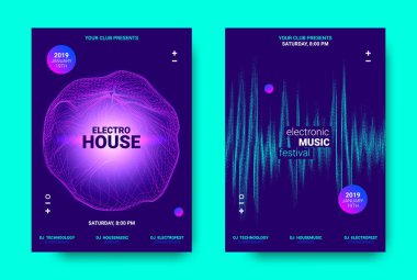 Işık ve hareket etkisi ile müzik posterleri.