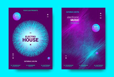 Elektronik müzik festivali için 3D poster.