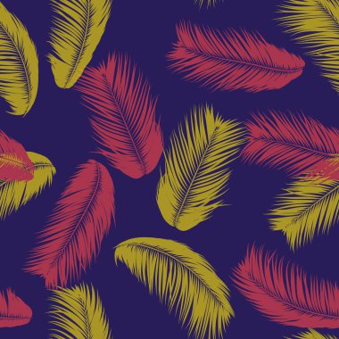 Vektör Hindistan cevizi ağacı. Palmiye yaprağı tropikal Seamless modeli. Egzotik orman bitki arka plan. Tropic yaprakları basit silüeti. Trendy Hindistan cevizi ağacı dalları Tekstil, kumaş, duvar kağıdı için