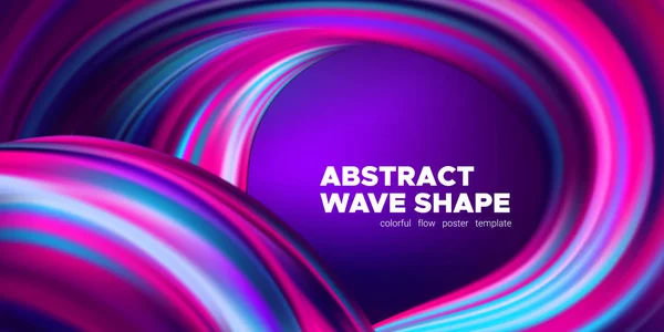 Cartel de onda abstracta con pinceladas de colores . — Vector de stock