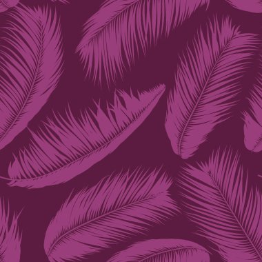 Vektör Hindistan cevizi ağacı. Palmiye yaprağı tropikal Seamless modeli. Egzotik orman bitki arka plan. Tropic yaprakları basit silüeti. Trendy Hindistan cevizi ağacı dalları Tekstil, kumaş, duvar kağıdı için