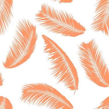 Vektör Hindistan cevizi ağacı. Palmiye yaprağı tropikal Seamless modeli. Egzotik orman bitki arka plan. Tropic yaprakları basit silüeti. Trendy Hindistan cevizi ağacı dalları Tekstil, kumaş, duvar kağıdı için