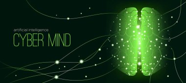 Teknoloji illüstrasyon Cyber zihin kavramı ile.
