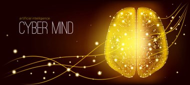 Yapay zeka ve Cyber akıl kavramı.