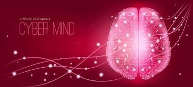 Cyber zihin fütüristik kızdırma kavramı.