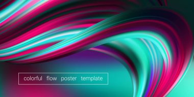 Soyut dalga Poster boyalı resim fırçası.