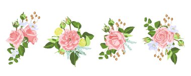 Vintage gül çiçek buket düğün için.