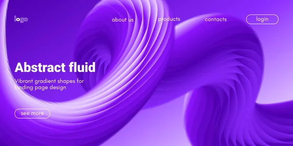 Fondo de fluido abstracto para Landing Page . — Vector de stock