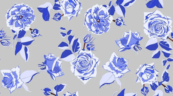 Seamless Rose Pattern in Vintage Style.