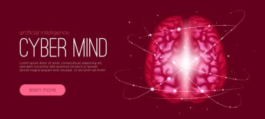Cyber zihin fütüristik kızdırma kavramı.