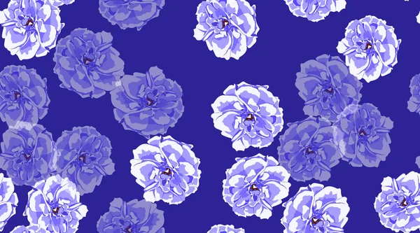 Blue Roses bezszwowe elegancki wzór. — Wektor stockowy