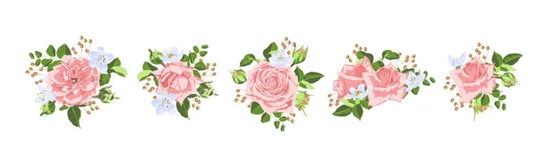 Vintage-Rosen Blumenstrauß für die Hochzeit. — Stockvektor