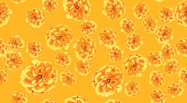 Turuncu Çiçek seamless modeli.