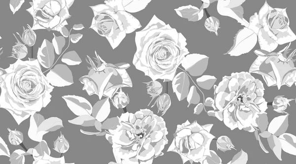 Modèle de rose florale sans couture dans le style aquarelle . — Image vectorielle