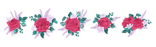 Coleção de rosas vintage para design de casamento . —  Vetores de Stock