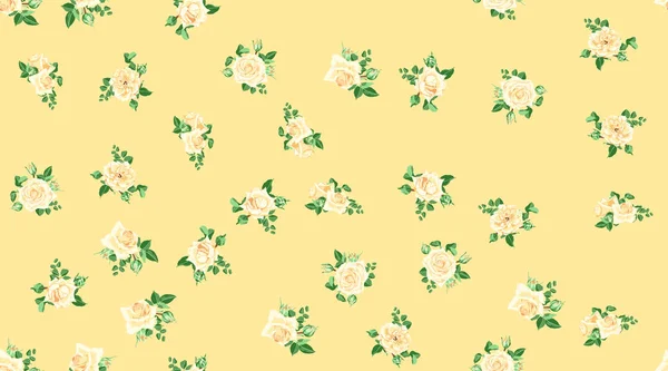 Motif floral sans couture avec des roses vintage . — Image vectorielle