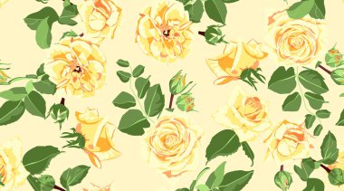 Suluboya güllü sorunsuz çiçek arka plan.