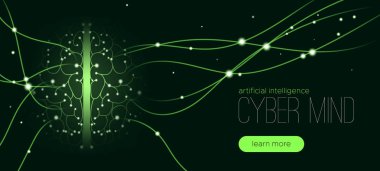 Teknoloji illüstrasyon Cyber zihin kavramı ile.