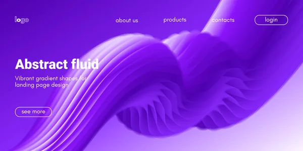 Fondo de fluido abstracto para Landing Page . — Vector de stock