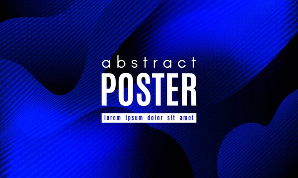 Cartel de onda abstracta con formas de fluido de color . — Vector de stock