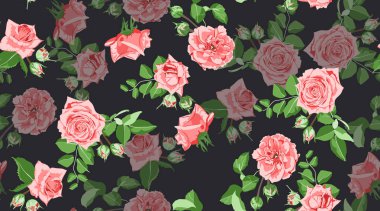 Gül Seamless modeli Vintage tarzı.