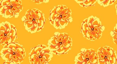 Turuncu Çiçek seamless modeli.
