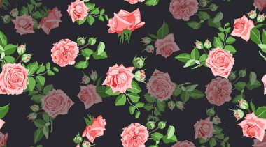 Gül Seamless modeli Vintage tarzı.