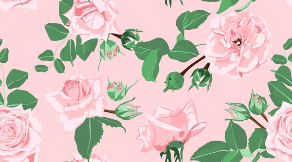 Patrón sin costura de rosas para la decoración de la boda . — Vector de stock