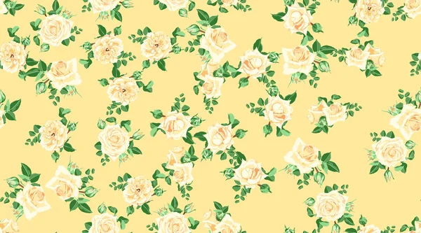 Florales nahtloses Muster mit Vintage-Rosen. — Stockvektor