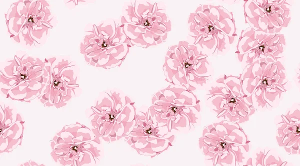 Rosas de acuarela, patrón sin costura floral . — Archivo Imágenes Vectoriales