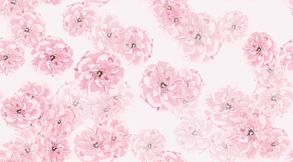 Roses aquarelle, motif floral sans couture . — Image vectorielle