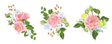 Vintage gül çiçek buket düğün için.