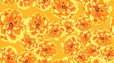 Turuncu Çiçek seamless modeli.