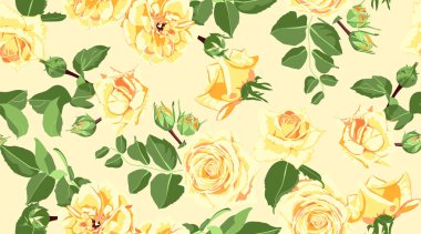 Suluboya güllü sorunsuz çiçek arka plan.