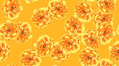 Turuncu Çiçek seamless modeli.