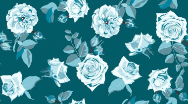 Sorunsuz çiçek gül desenli suluboya tarzında.