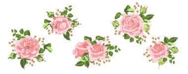 Vintage gül çiçek buket düğün için.