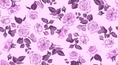 Dikişsiz gül desen, rustik çiçek arka plan.