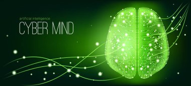 Teknoloji illüstrasyon Cyber zihin kavramı ile.