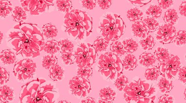 Sorunsuz çiçek desenli, kırmızı Vintage gül.