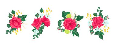 Düğün kartı davet tasarım, vektör gül.