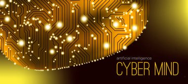 Yapay zeka ve Cyber akıl kavramı.