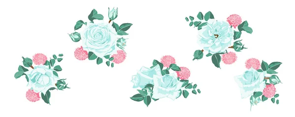 Ramo de rosas para el diseño rústico de la boda . — Vector de stock