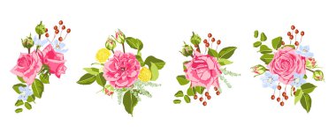 Düğün tasarımı için Vintage gül grubu.