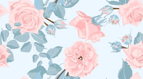 Floral Roses Pattern in Pastel Colors.