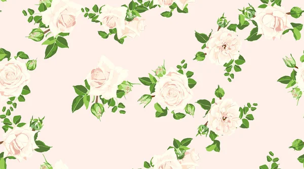 Blumenmuster für Hochzeitskarte. — Stockvektor