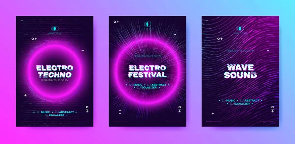 Elektronik ses olayı için soyut posterler.