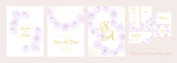 Invitation de mariage Collection Florale . — Image vectorielle