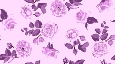 Dikişsiz gül desen, rustik çiçek arka plan.